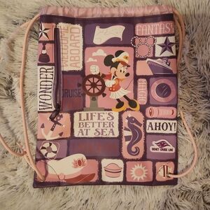 Disney Cruise Line Exclusive Minnie Mouse Drawstring Backpack